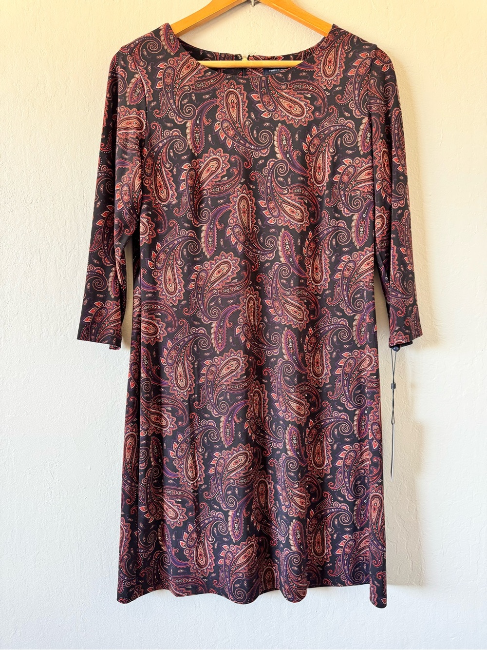 Tommy Hilfiger Women's Paisley A-Line Dress in Burgundy and Purple NWT size 10